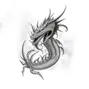 undead Dragon  tattoo design idea