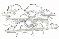 clouds with lightning tattoo design idea