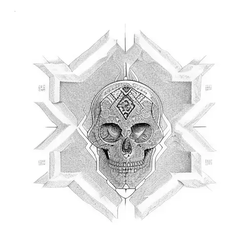 hagalaz, protection, halfmoon, distruction, change, healing, evil, good, resurrection,  tattoo design idea