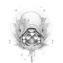 florest with a man crying  tattoo design idea