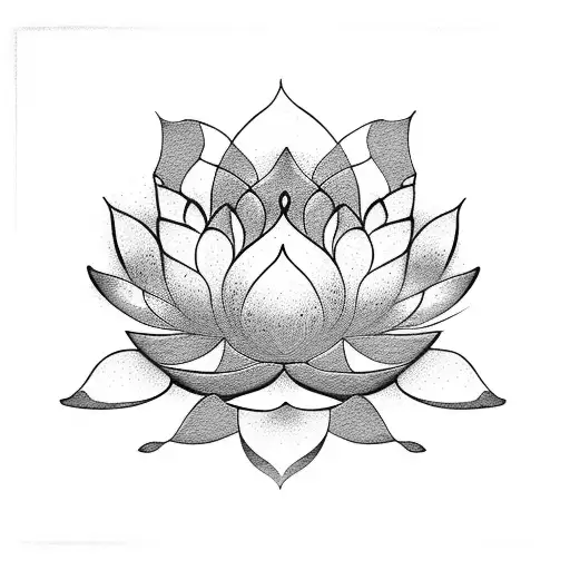 Lotus flower with a serene Buddha face tattoo design idea