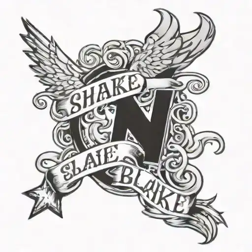 "shake n' Blake" text 'IGY6' us tattoo design idea