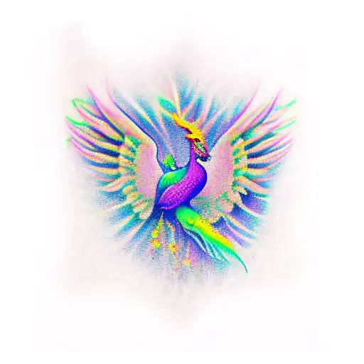 ave fenix difuminada tattoo design idea