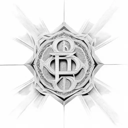 Religious symbols integrated into a design of dollar bills tattoo design idea