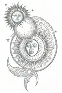 moon and Sun eclipse moon tattoo design idea