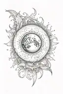 moon and Sun eclipse moon tattoo design idea