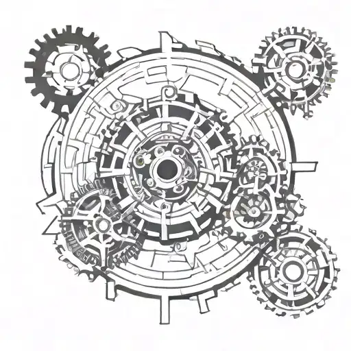 biomechanics gears tattoo design idea