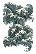 water waves tattoo design idea