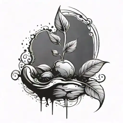 a piece of land in which a sprout grows from a seed tattoo design idea