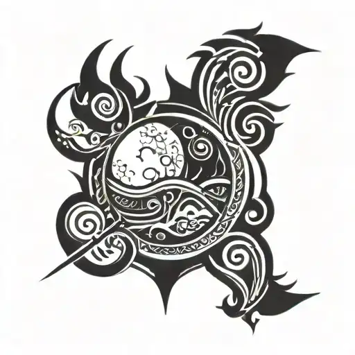 full moon tattoo design idea
