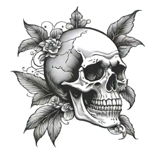 Skull, Skull with G59 on forehead, skull with hands in circles around the eyes, white skull, black eye holes, black back tattoo design idea