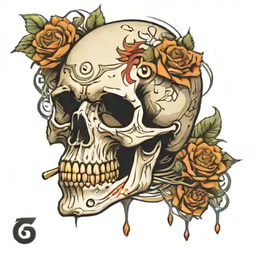suicide boys skull with G59 logo tattoo design idea