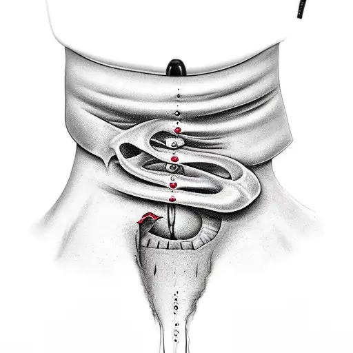 slit throat tattoo design idea