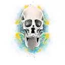 slit throat tattoo design idea