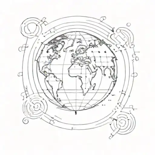 A computer science themed tattoo featuring binary code winding around a globe tattoo design idea