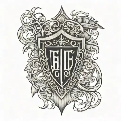 shield with Isaiah 54:17 written tattoo design idea