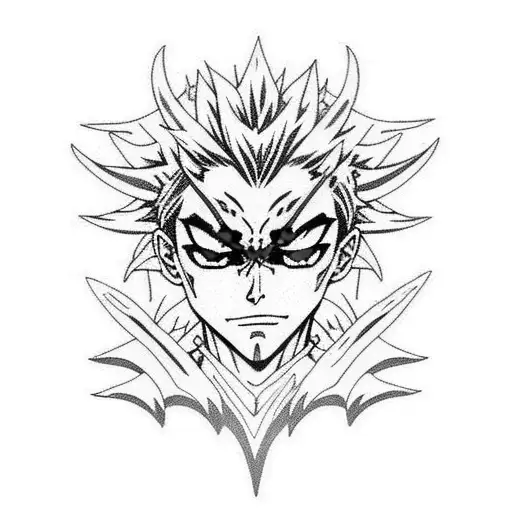 Black Clover Devil Zagred Anime Black Body Red eyes tattoo design idea