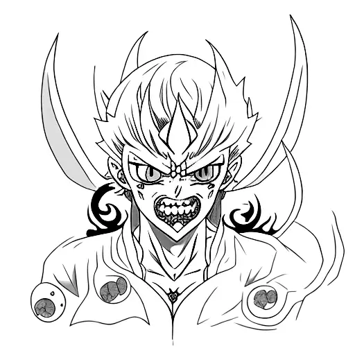 Black Clover Devil Zagred Black Body Red eyes tattoo design idea