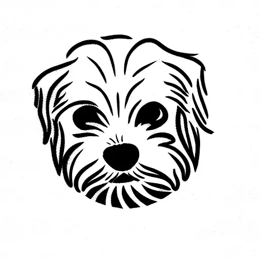maltese dog tattoo design idea