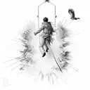 Icarus falling  tattoo design idea