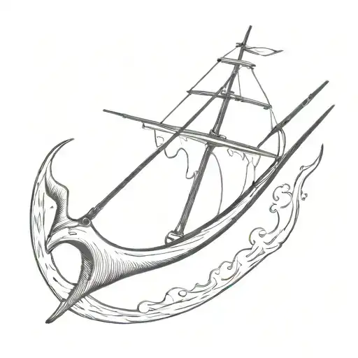 pen and harpoon tattoo design idea