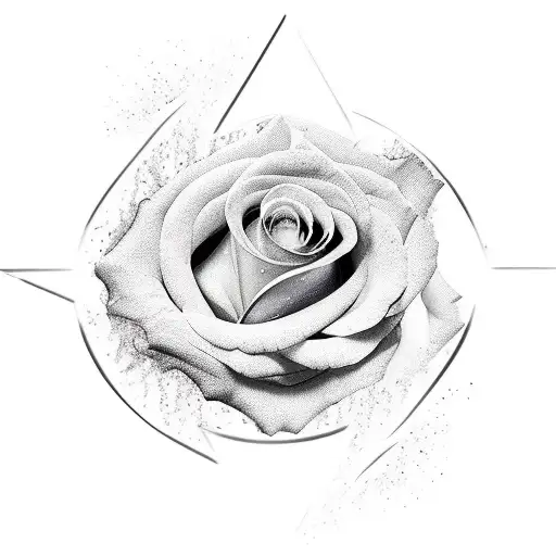 dove hourglass cross rose tattoo design idea