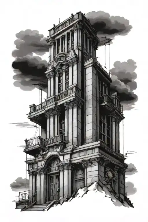 elevator architecture tattoo design idea
