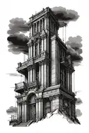elevator architecture tattoo design idea