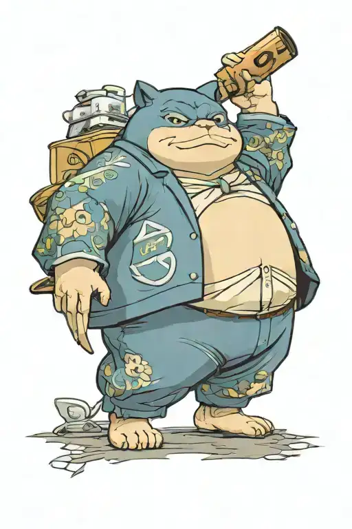 Snorlax dressed as the Dude from The Big Lebowski tattoo design idea