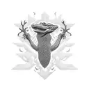 corvo e crocodilo  tattoo design idea