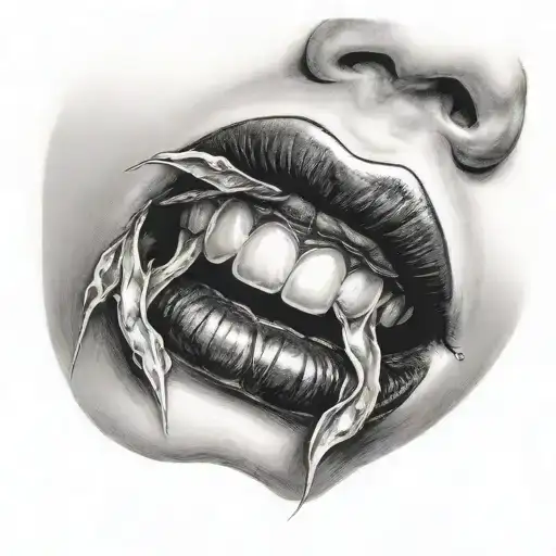 lip kiss tattoo design idea