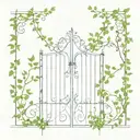 Grécourt Gates made out of ivy vines tattoo design idea