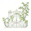 Grécourt Gates made out of ivy vines tattoo design idea