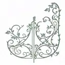 Grécourt Gates made out of ivy vines tattoo design idea