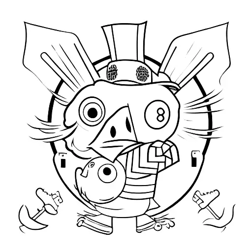 pato mascota tattoo design idea