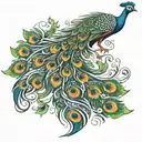 Saravanan peacock tail feathers tattoo design idea