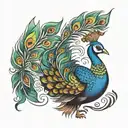 Saravanan peacock tail feathers tattoo design idea