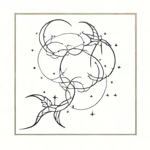 Constellation of Pisces and Capricorn combined tattoo tattoo design idea