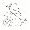 Pisces and Capricorn constellation only (combined together) tattoo design idea