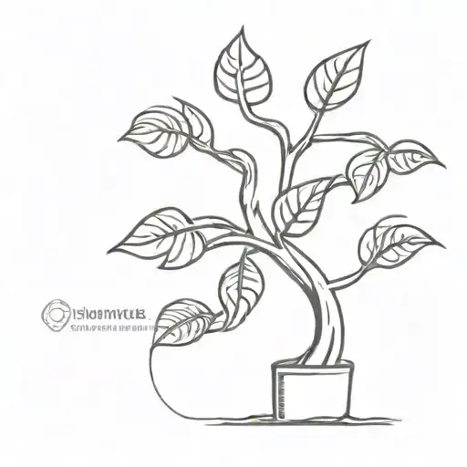 Money tree tattoo design idea