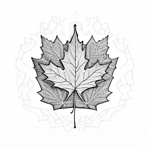 British Union Jack and Canadian Maple Leaf placed on a Hong Kong Bauhina Flower  tattoo design idea
