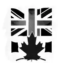 British Union Jack and Canadian Maple Leaf placed on a Hong Kong Flag tattoo design idea