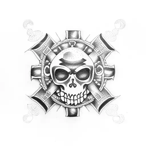 pirate coin tattoo design idea