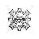 pirate coin tattoo design idea