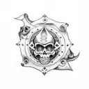 pirate coin tattoo design idea