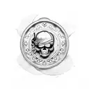 pirate coin tattoo design idea