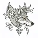 wolf head cross tattoo tattoo design idea