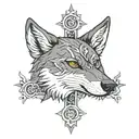 wolf head cross tattoo tattoo design idea