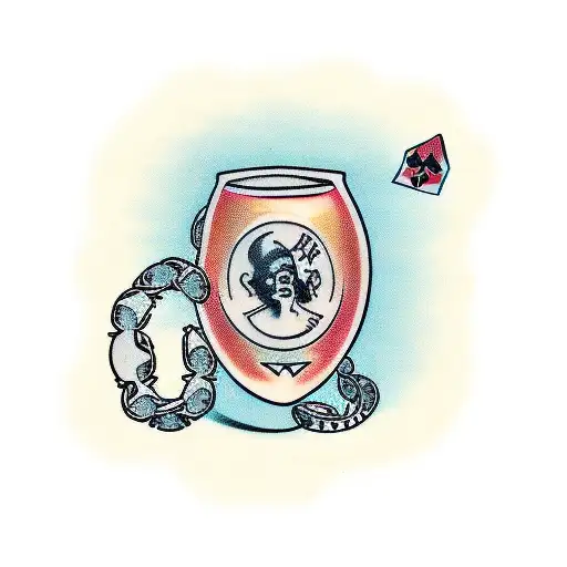 money and gambling, with a text saying get rich or die trying tattoo design idea