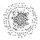 Ankle Tatoo round chain tattoo design idea